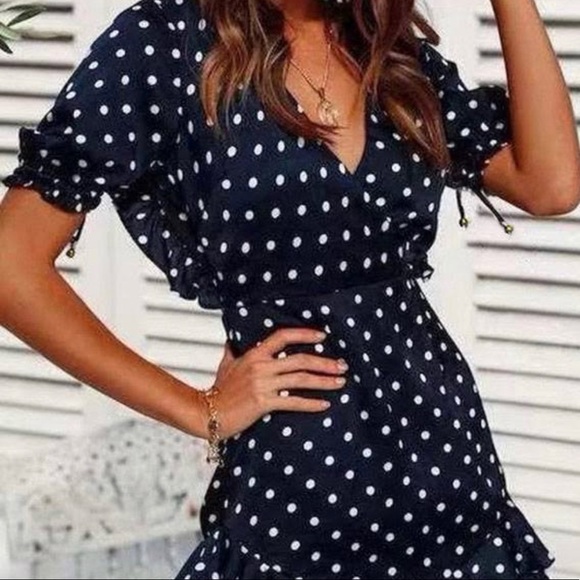 Angel Biba Blue Polka Dot Dress - Picture 8 of 13